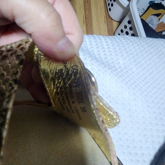 ALEGRIA EUC WOMENS SZ 7.5 EUC 38 COLETTE GOLD GLIMMERY SANDALS SHOES - Picture 5 of 9